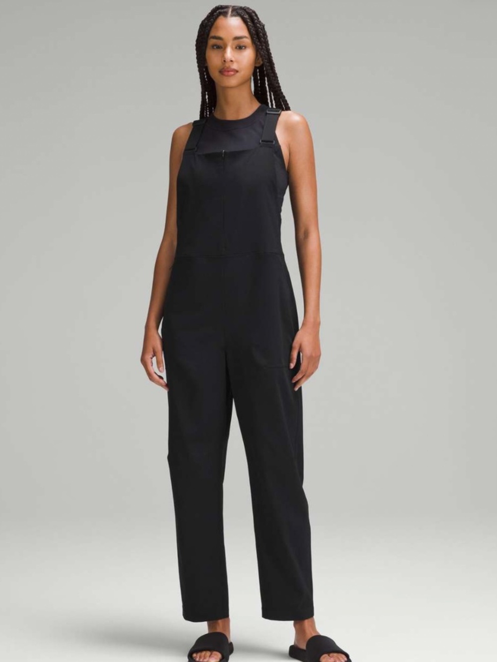 LULULEMON WOVEN AIR OVERALLS - BLACK - SIZE 12